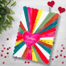 Cute Rosa Rainbow Heart