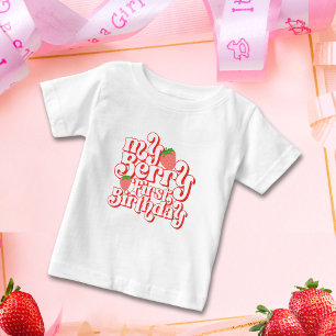 Cute Rosa Red Berry Första födelsedag T Shirt