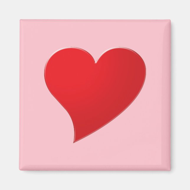 Cute rosa Red big eart modern gigly Valentine's Magnet (Framsidan)