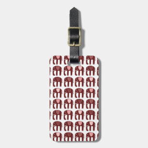 Cute Rosa Red Elephants Mönster CUSTOMIZED Bagagebricka