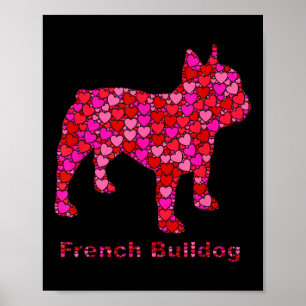 Cute Rosa Red Heart Hund älskare Valentines day Fr Poster