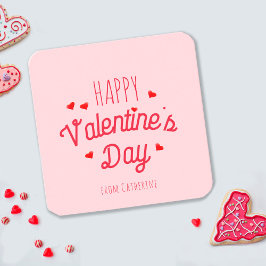 Cute Rosa Red Hearts Glad Alla hjärtans dag Anteckningskort