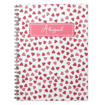 Cute Rosa & Red Hearts Mönster Kids bärbar dator