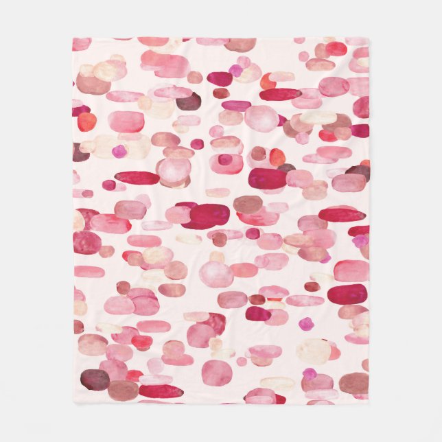 Cute Rosa Red Spots Seamless Fleecefilt (Framsidan)