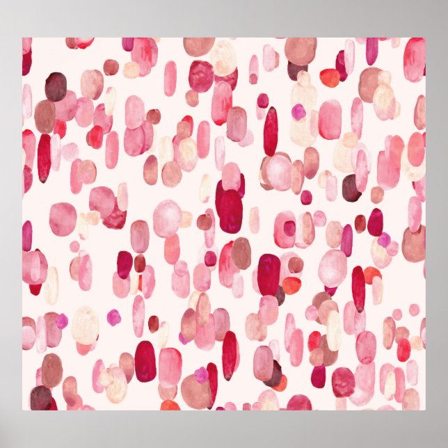 Cute Rosa Red Spots Seamless Poster (Framsidan)