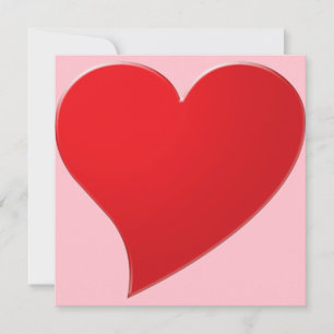 Cute rosa red stort hjärta, det moderna Valentinko