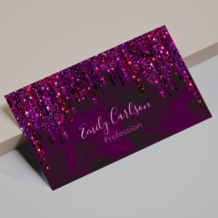 Cute Rosa Red Unicorn Glitter Drives Magnetiska Visitkort