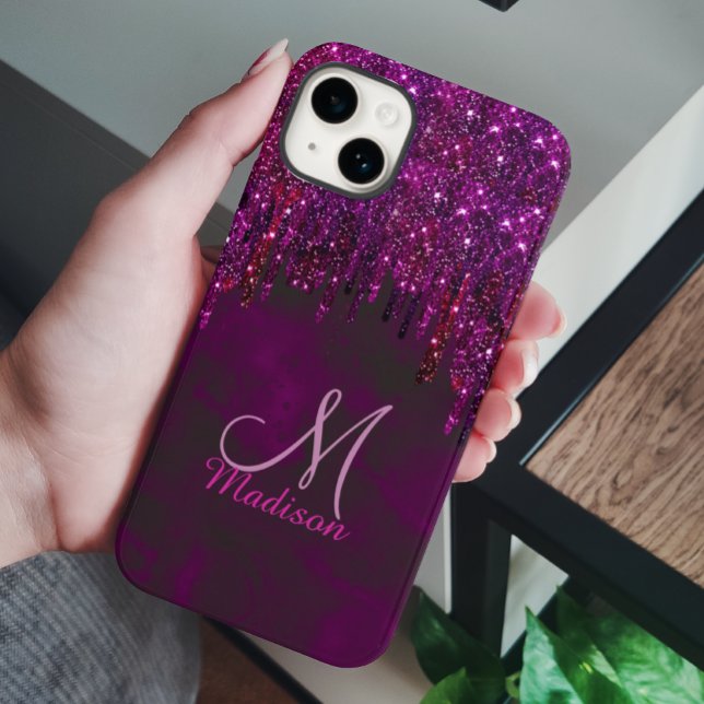 Cute Rosa Red Unicorn Glitter Drives monogram (Skapare uppladdad)