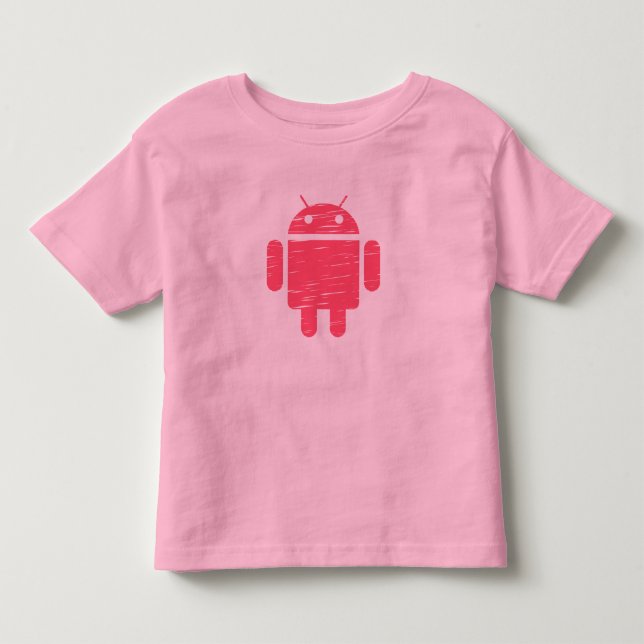 Cute Rosa Robot T Shirt (Framsida)