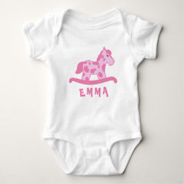 Cute Rosa Rocking Horse Namn Tee
