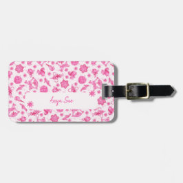 Cute Rosa Romantic Helgdag jul Ornament Bagagebricka