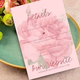 Cute Rosa ros-Blommigten - information om Bröllop Tilläggskort