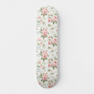 Cute  Rosa ros, över mönster Mini Skateboard Bräda 18,5 Cm