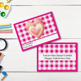 Cute Rosa Rosa Mini Classroom Alla hjärtans dag Anteckningskort