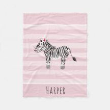 Cute Rosa Safari Zebra och Namn