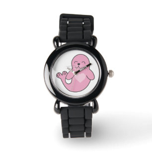 Cute rosa-säl armbandsur
