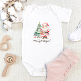 Cute Rosa Santa och Julgran T Shirt
