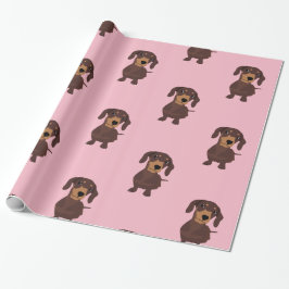 Cute Rosa Sause Hund Dachshund Wrapping Papper Presentpapper