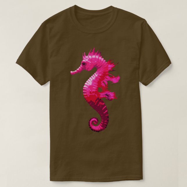 Cute Rosa Sea Horse T Shirt (Design framsida)