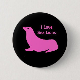 Cute rosa Sea Lejon Knapp