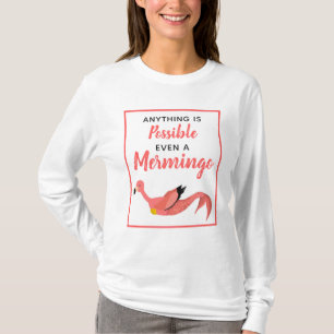 Cute Rosa Sjöjungfru Flamingo-inspirationsoffert T Shirt