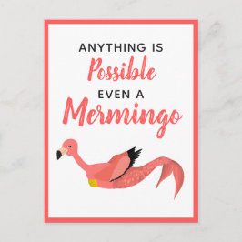 Cute Rosa Sjöjungfru Flamingo-inspirationsoffert Vykort