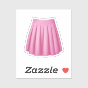 Cute Rosa Skater Skirt Emoji Art Klistermärken
