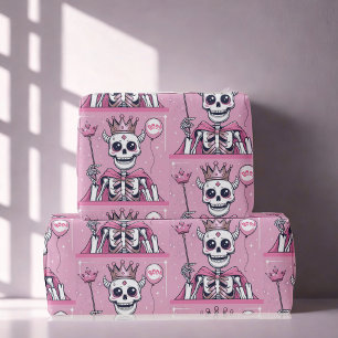 Cute Rosa Skeleton Princess Halloween Presentpapper