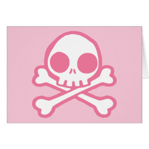 Cute Rosa Skull Hälsningskort