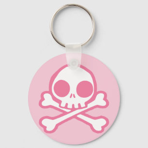 Cute Rosa Skull Nyckelring