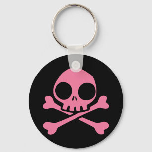 Cute Rosa Skull Nyckelring