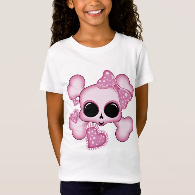Cute Rosa Skull T-shirt (Framsida)