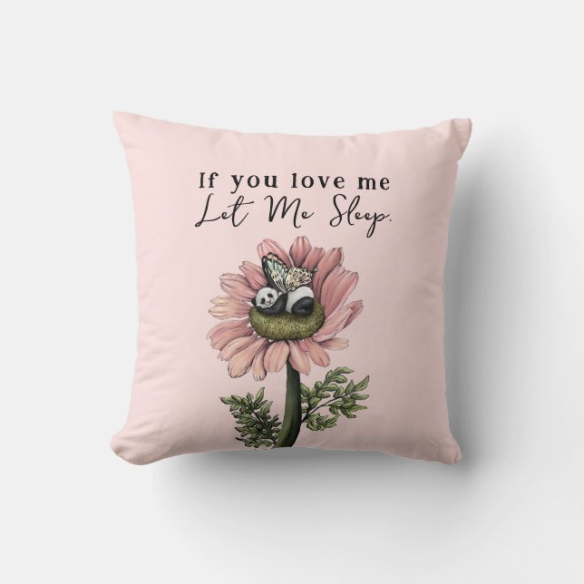 Cute Rosa Sleeping Panda Bear Fairy Dekorativ kudd Kudde (Framsida)