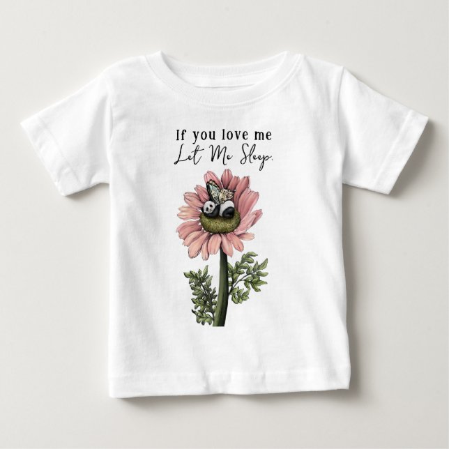 Cute Rosa Sleeping Panda Bear Fairy Dekorativ kudd T Shirt (Framsida)