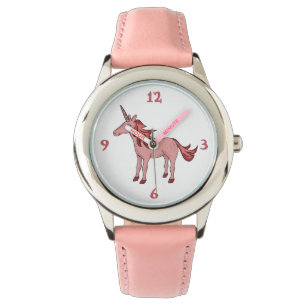 Cute Rosa Sleeping Unicorn Teckning Girly Armbandsur