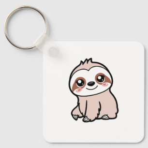 Cute Rosa Sloth Nyckelring