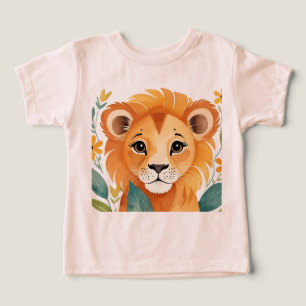 Cute rosa småbarn T-Shirt med baby lejon bild.