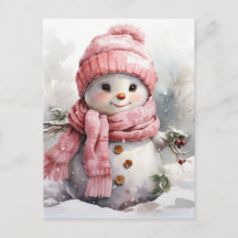 Cute rosa Snögubbe