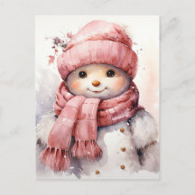 Cute rosa Snögubbe