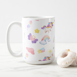 Cute rosa sockermajs, regnbåge Balloon Mönster Kaffemugg