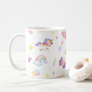 Cute rosa sockermajs, regnbåge Balloon Mönster Kaffemugg