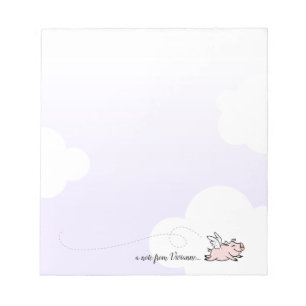 Cute Rosa som flyger Gris Anteckningsblock