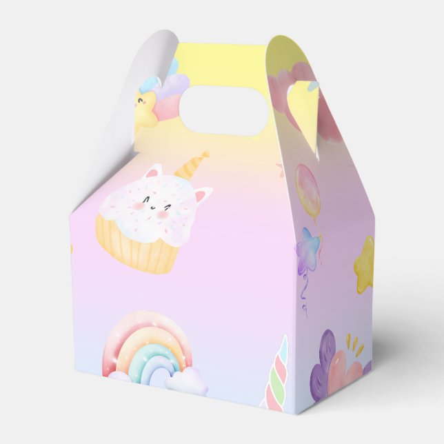 Cute rosa sötcuptårta, enmajskolvar, Mönster Presentaskar (Framsidan Sidan)