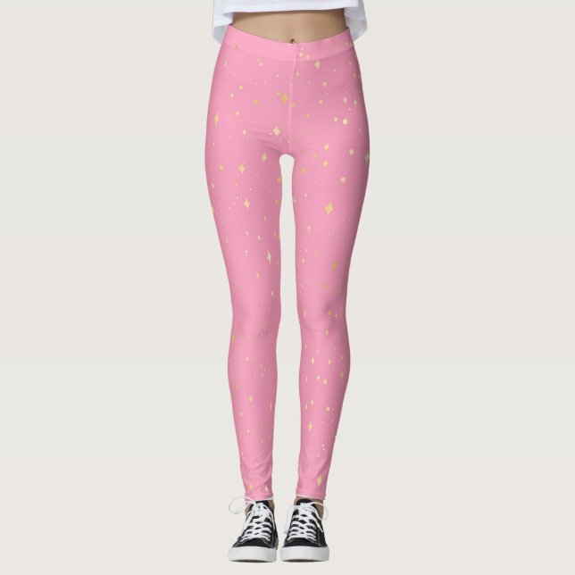 Cute Rosa Sparkling Leggings (Framsida)