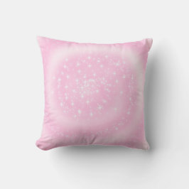 Cute Rosa Sparkly Starry Spiral Kudde