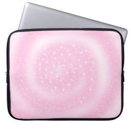 Cute Rosa Sparkly Starry Spiral Laptop Fodral