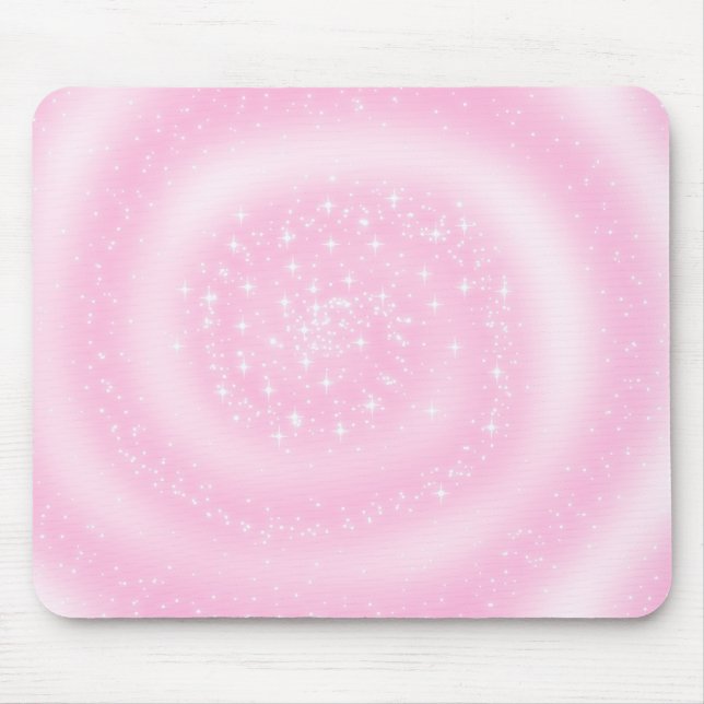 Cute Rosa Sparkly Starry Spiral Musmatta (Framsidan)