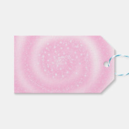 Cute Rosa Sparkly Starry Spiral Presentetikett