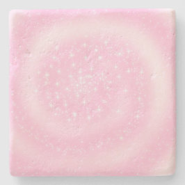 Cute Rosa Sparkly Starry Spiral Stenunderlägg