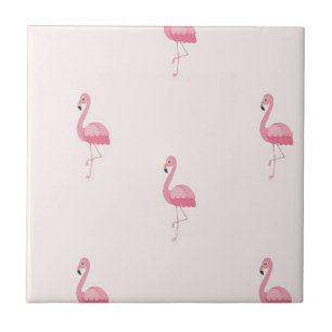 Cute rosa står flamingo kakelplatta